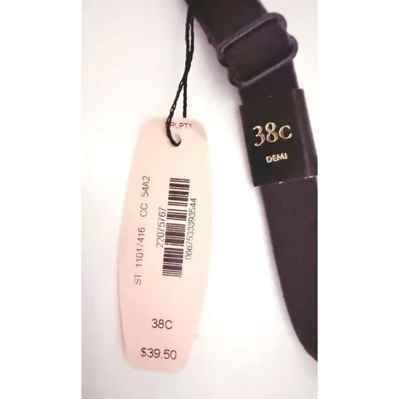 Victoria Secret Womens Black Gray Uplift Semi Demi Underwire Bra Sz 38 C New - Picture 3 of 7